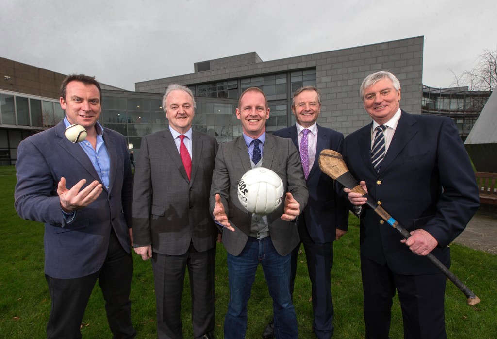 ****PRESS RELEASE NO REPRODUCTION FEE*** Allianz Ireland Announced as Sponsor of RTÉ2’s Allianz League Sunday 4/2/2016 Pictured at the announcement in RTÉ of Allianz Ireland as title sponsors of Allianz League Sunday on RTÉ2 are (L-R) Dermot Rigley, Commercial Manager, RTÉ Media Sales; Brendan Murphy, CEO Allianz Ireland; Ryle Nugent, Group Head of Sport, RTÉ; Damian O’Neill, Head of Marketing & Communication, Allianz Ireland and Michael Lyster, presenter Allianz League Sunday Mandatory Credit ©INPHO/Ryan Byrne