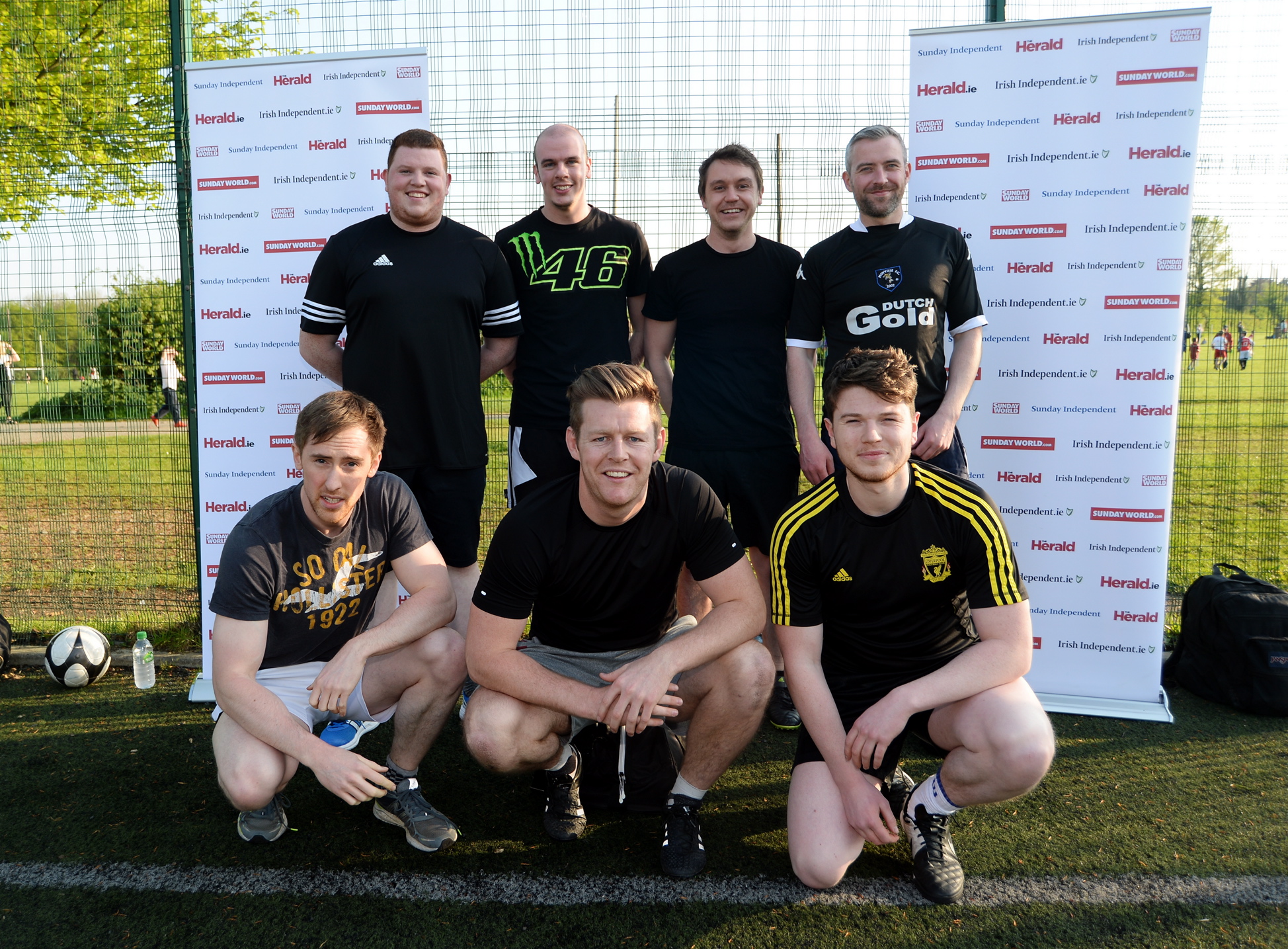 12 May 2016: Core Media team. INM Advertisers 5-a-side Tournament 2016. Templeogue United, Templeogue, Dublin. Picture: Caroline Quinn