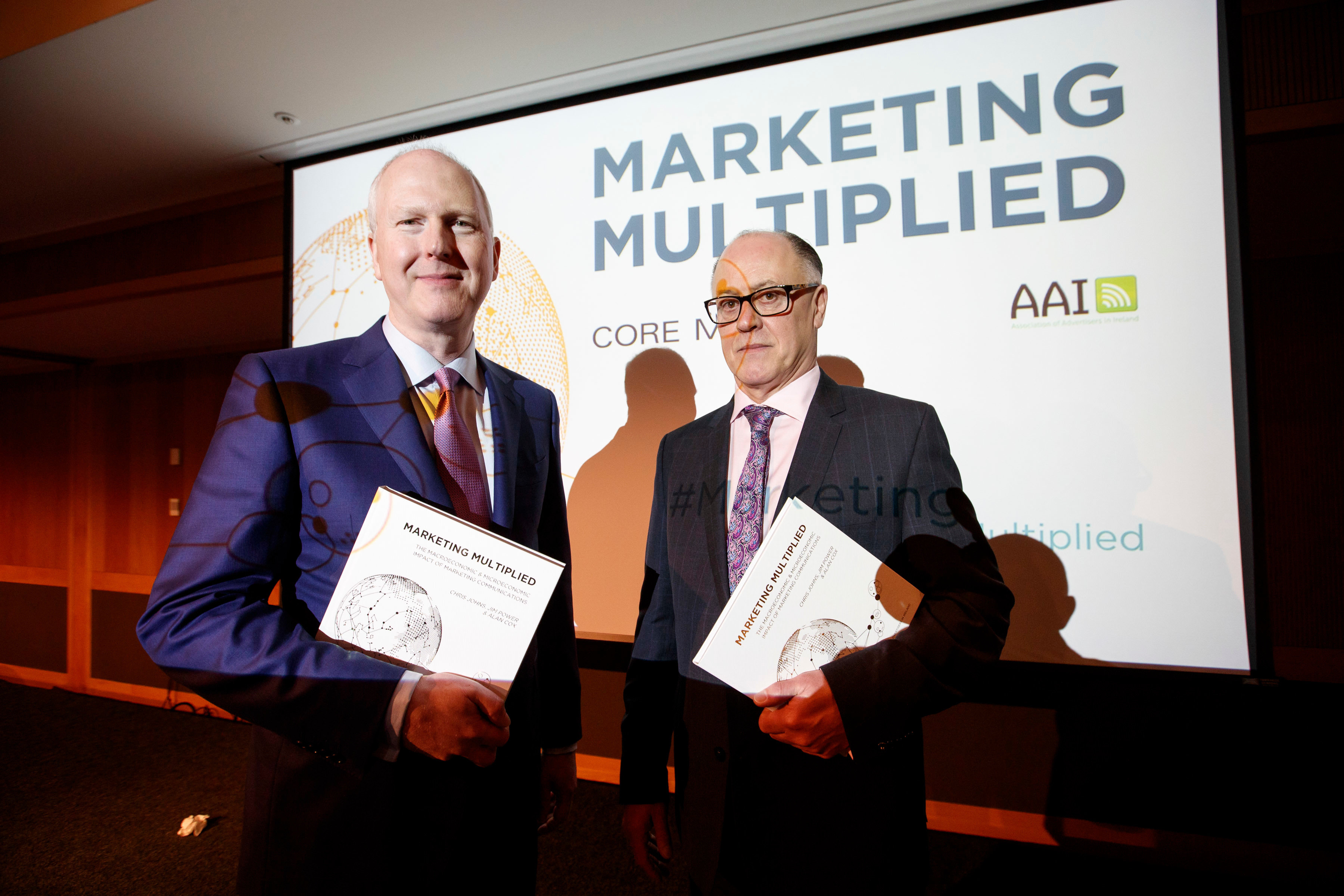 Alan Cox, CEO of Core Media and Barry Dooley, CEO of the AAI at the launch of 'Marketing Multiplied' 2