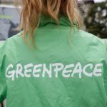 Bucharest,,Romania,-,October,1,,2020:,Greenpeace,Activist,Holding,A